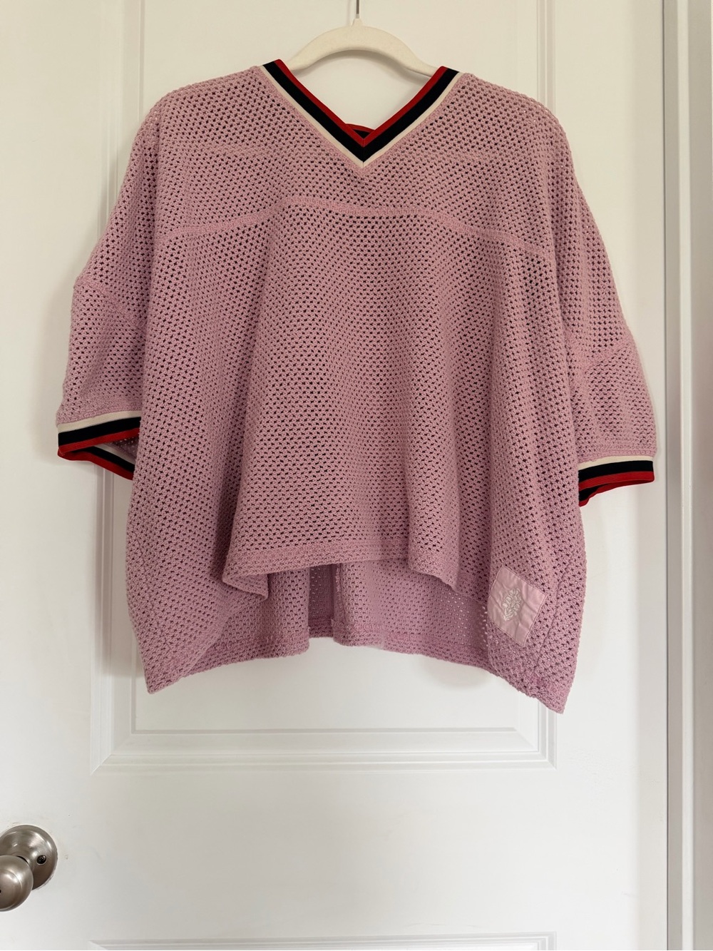 Relaxed V-Neck Knit Pullover Jersey shirt